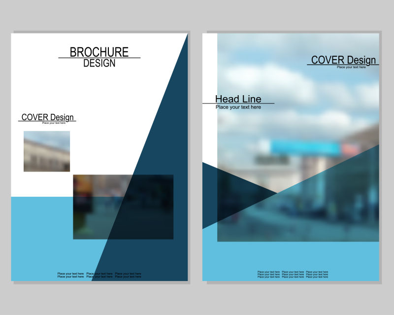 矢量蓝色图案商业宣传手册