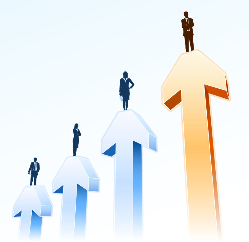 抽象矢量成功商人概念的插图