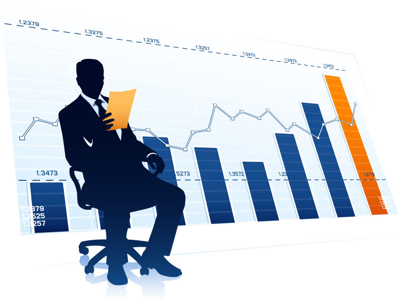 矢量研究商务的商人插图