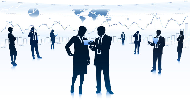 创意矢量大型商业企业概念的插图