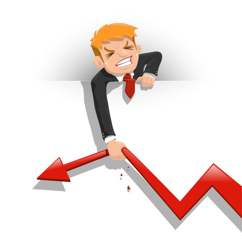 抽象矢量拯救经济的商人插图