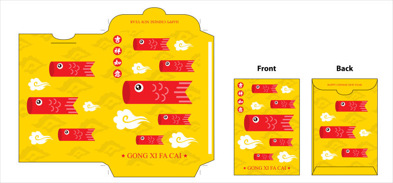 抽象矢量中国式红包设计