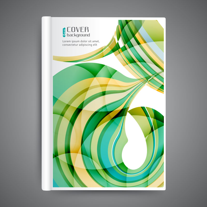 抽象波纹图案宣传手册矢量设计