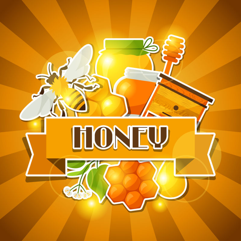 蜜蜂贴纸背景设计