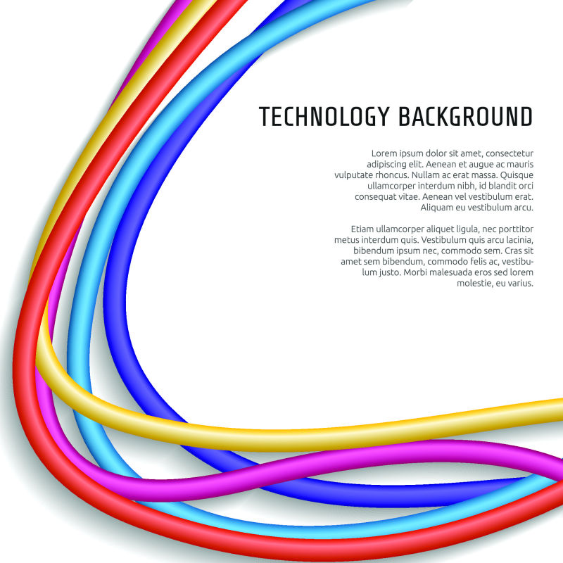 矢量彩色背景电线