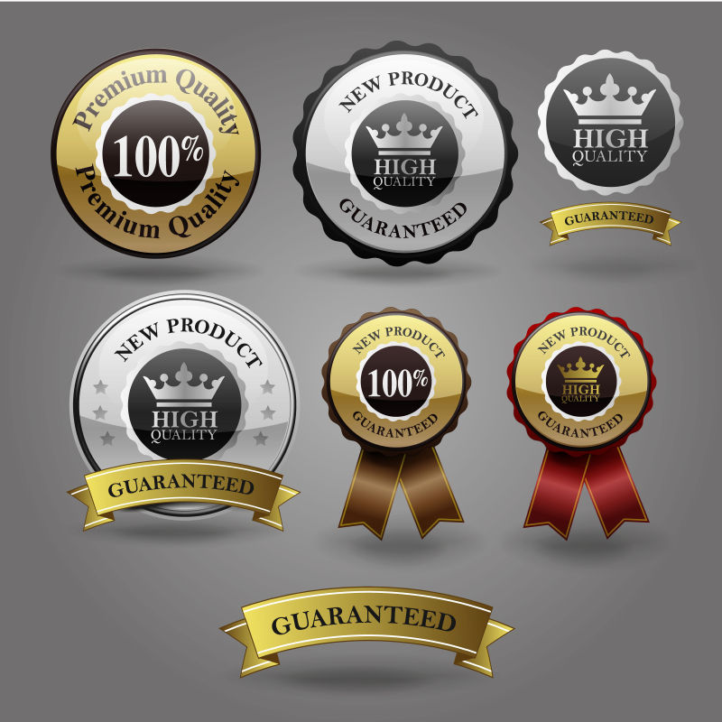 豪华的产品优质标签矢量设计
