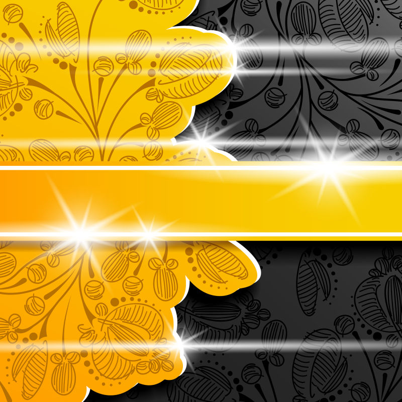黄色图案背景矢量设计