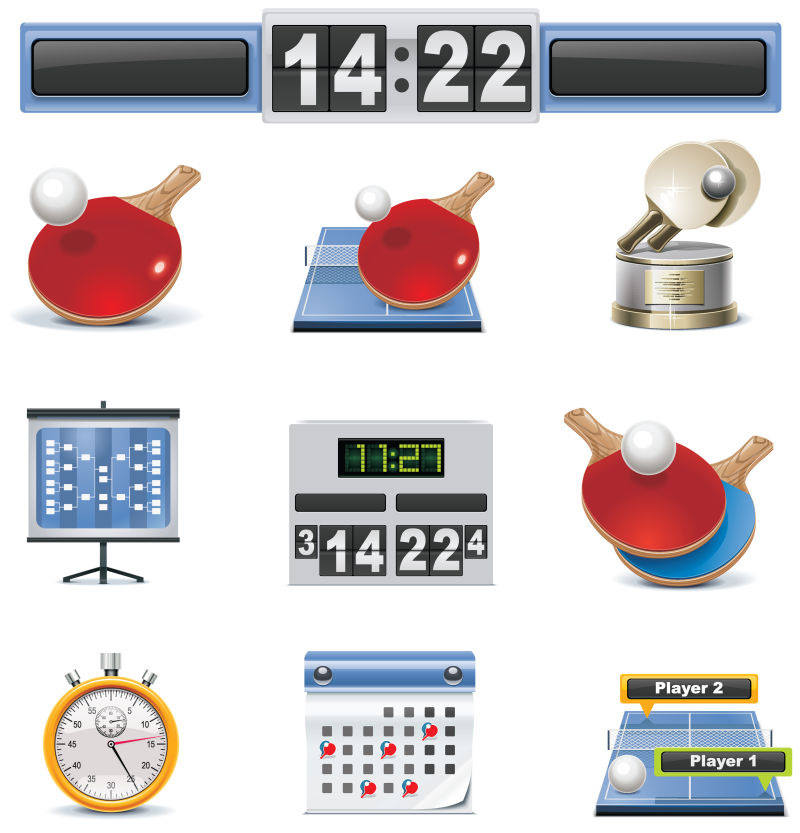 矢量乒乓球球类运动器材