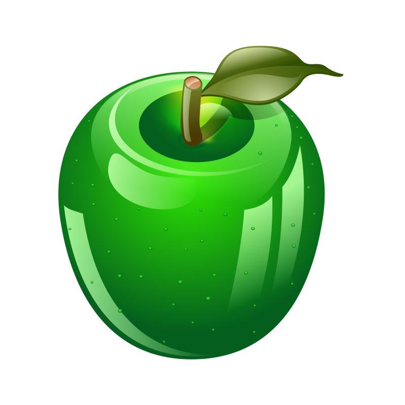 绿色大苹果的矢量插图