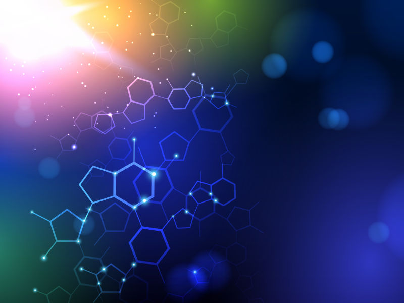 彩色DNA图案背景矢量设计