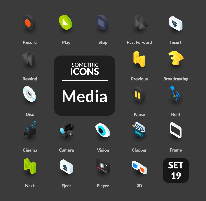 三维应用图标矢量设计