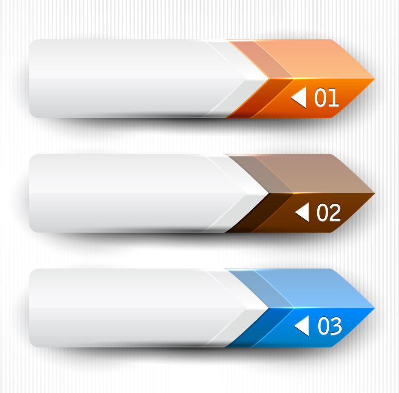 抽象矢量彩色箭头标签设计