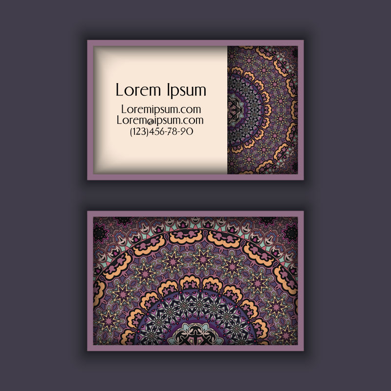 创意矢量花卉元素的名片设计