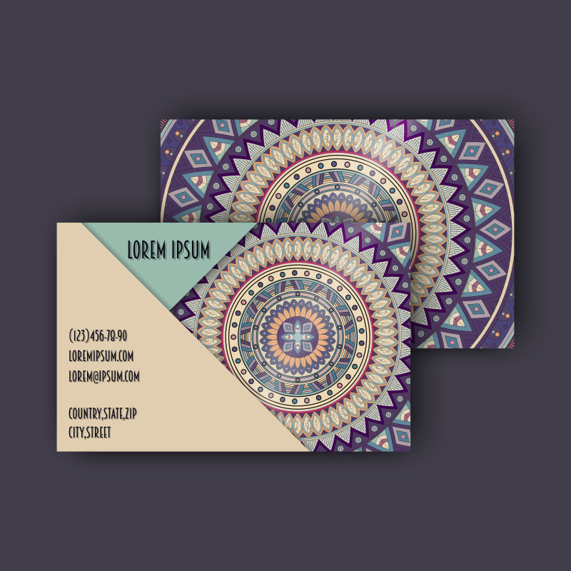 创意矢量风格的装饰名片设计