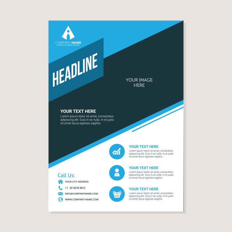 矢量的蓝色条纹图案企业宣传册