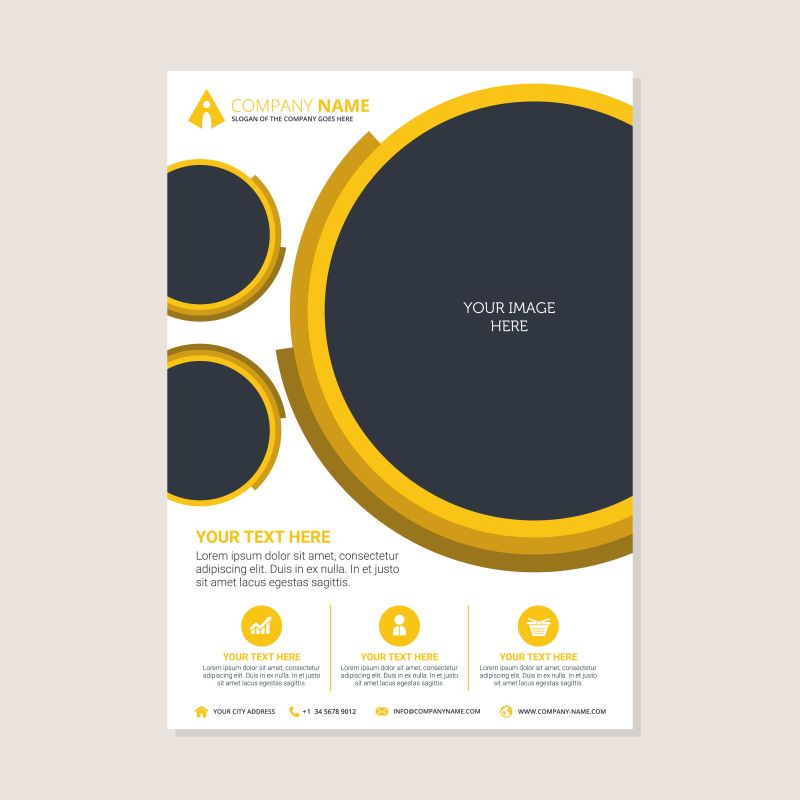 创意黄色图案公司宣传册矢量设计