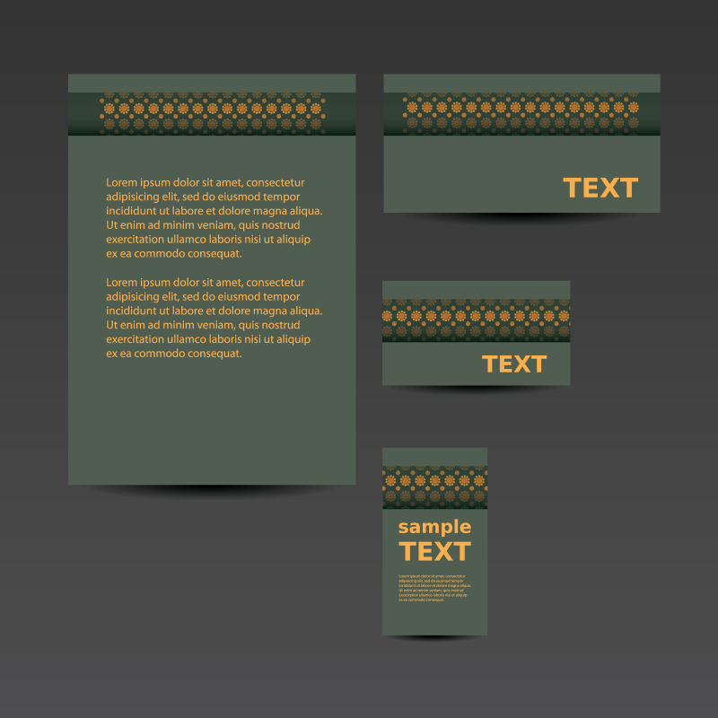 深绿色商业宣传卡片矢量设计