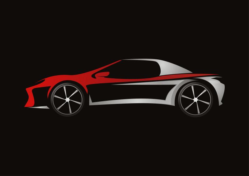 矢量现代汽车红色设计