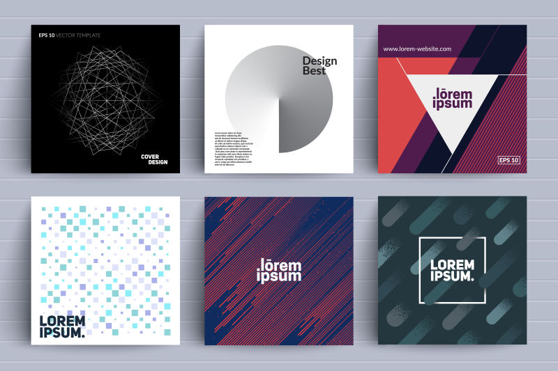 抽象的几何图案卡片矢量设计