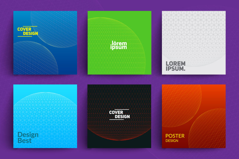 矢量的抽象几何图案卡片设计