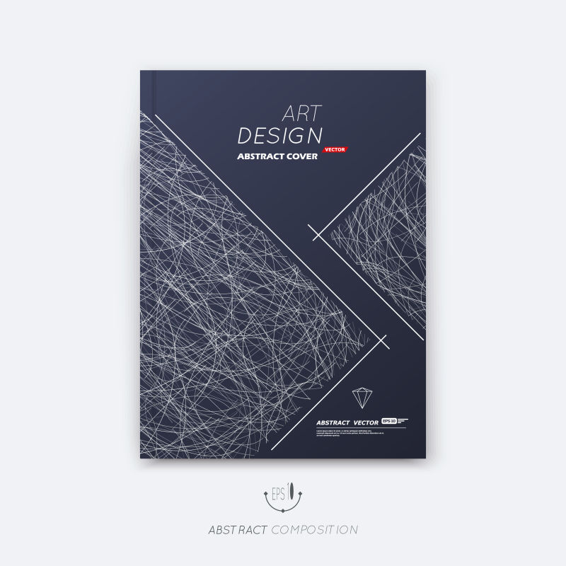 抽象线条元素的矢量宣传册设计