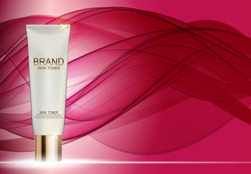 抽象矢量经典护肤品的平面海报设计