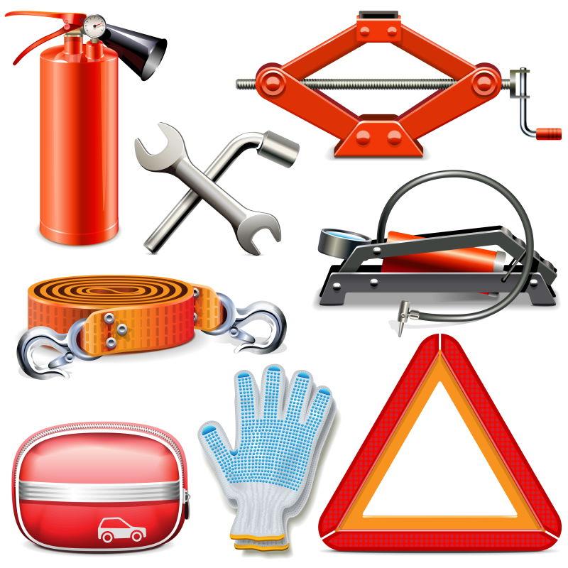 不同种类的矢量汽车配件