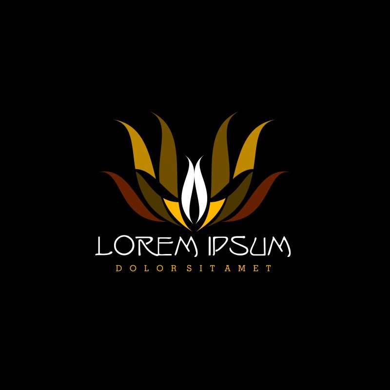 创意矢量花卉元素的标志设计