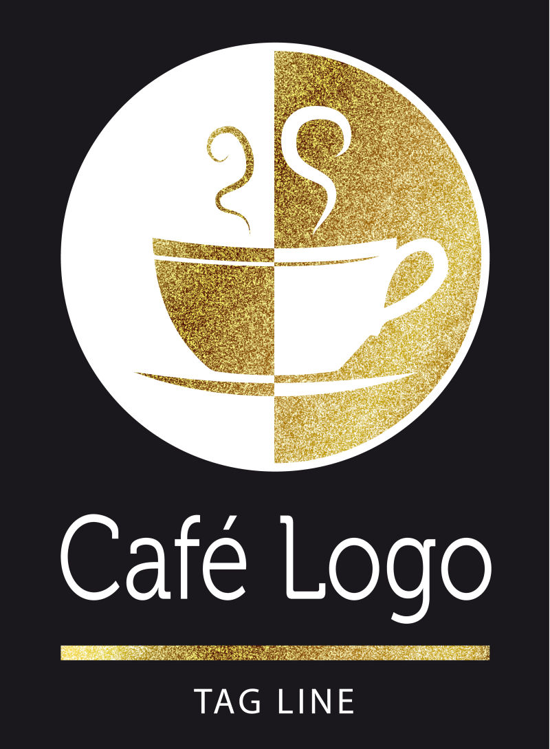 金色的咖啡标志矢量