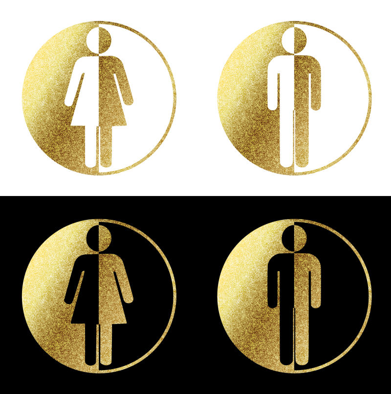 黄金男女标识矢量