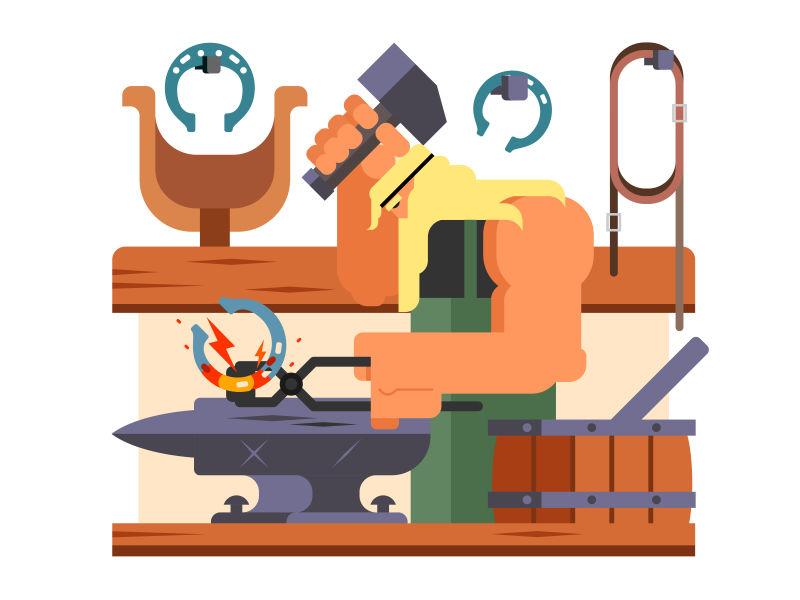 矢量设计卡通铁匠