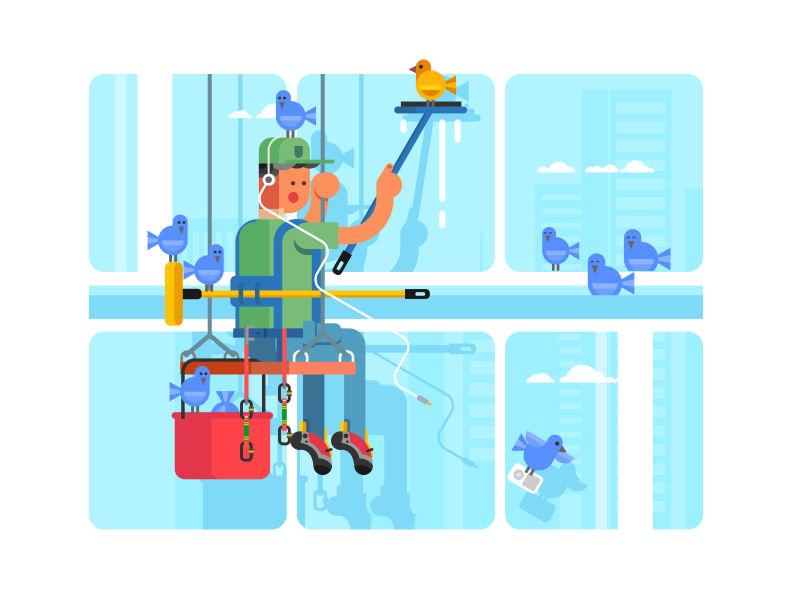 矢量设计高空作业的工人