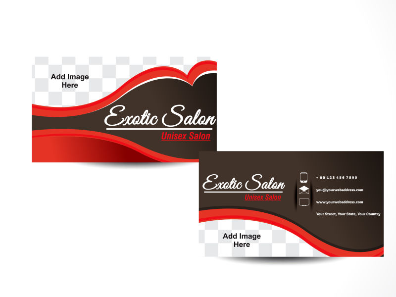 理发沙龙的创意名片矢量设计