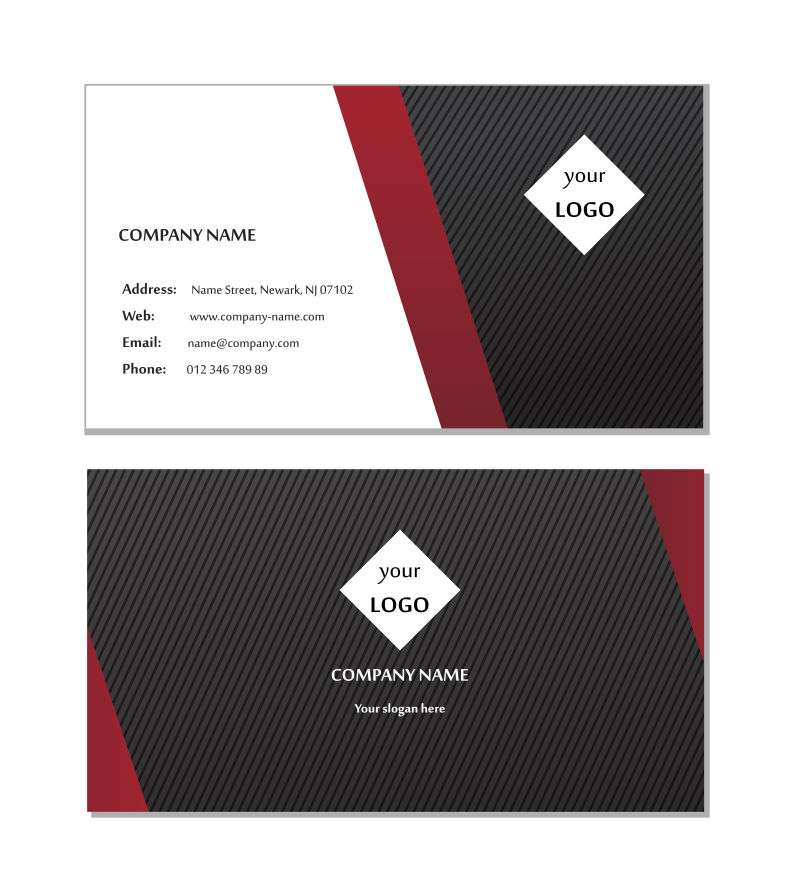 矢量黑色商业名片