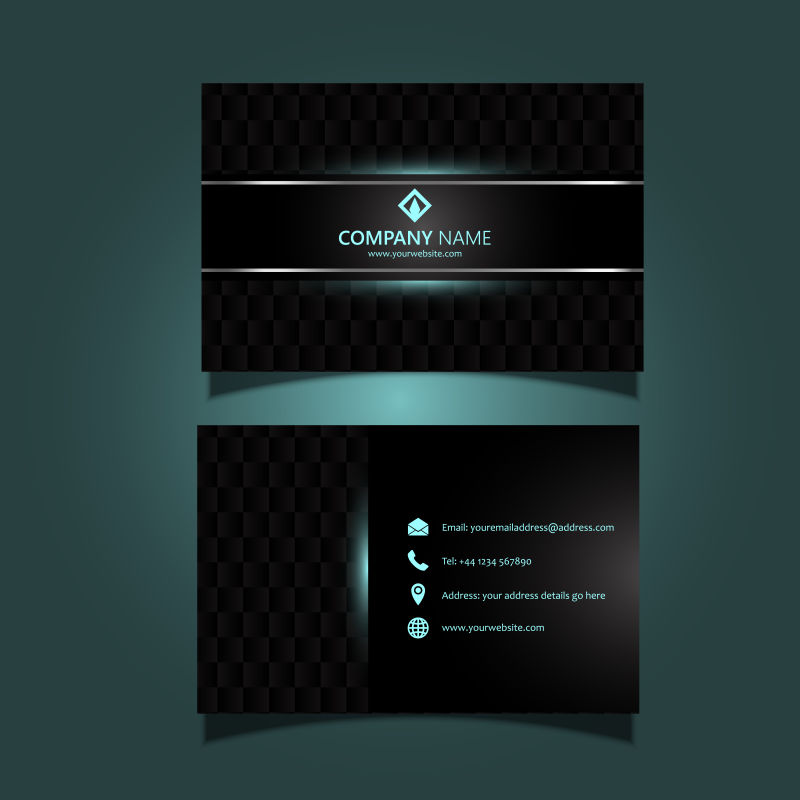 矢量的黑色条纹图案现代名片