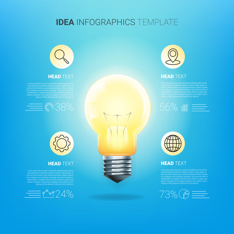 矢量创意电灯插图设计
