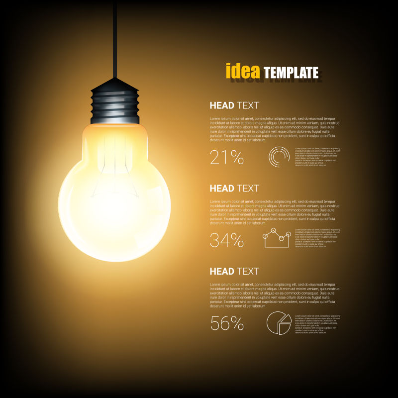 创造性思维概念图表矢量设计