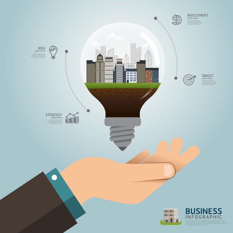 创意矢量现代商业头脑风暴概念插图