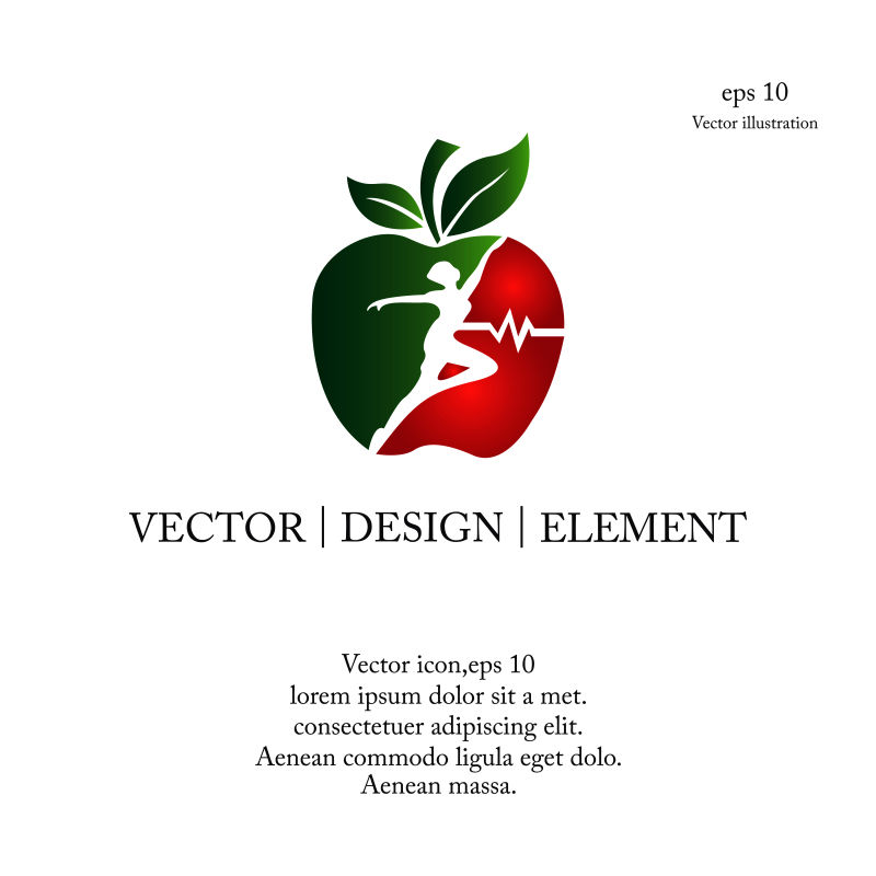 矢量水果标志中的女子舞蹈