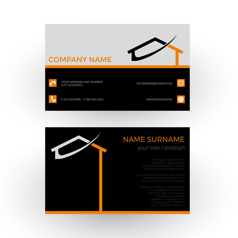 矢量抽象房屋创意名片