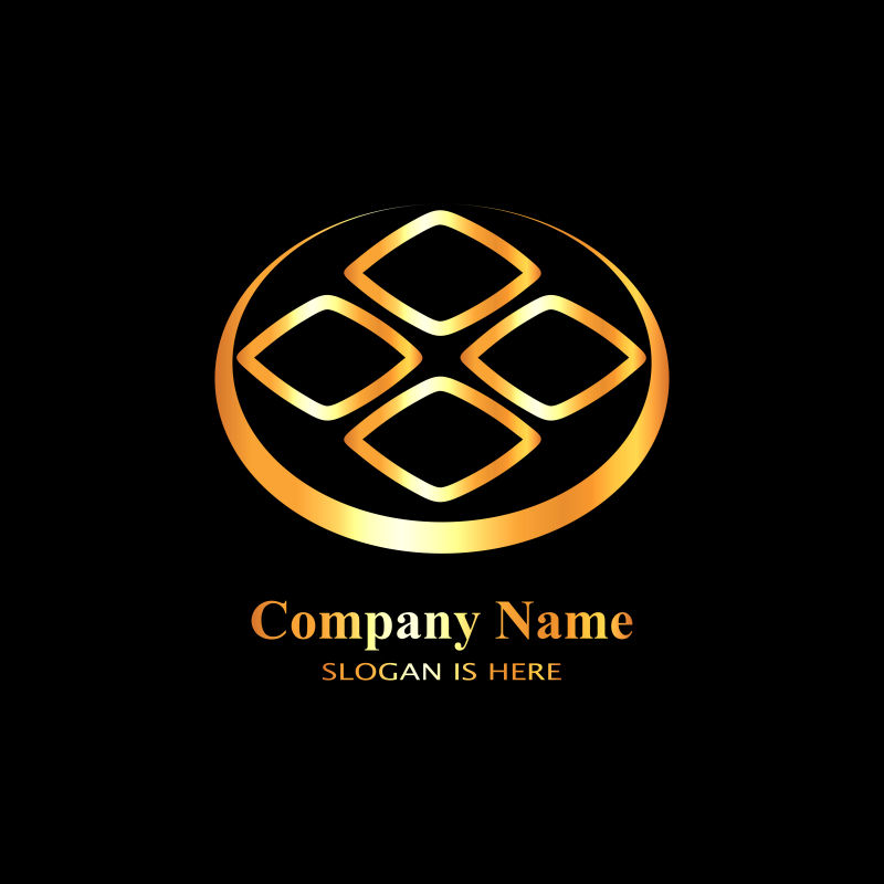矢量抽象金色logo设计