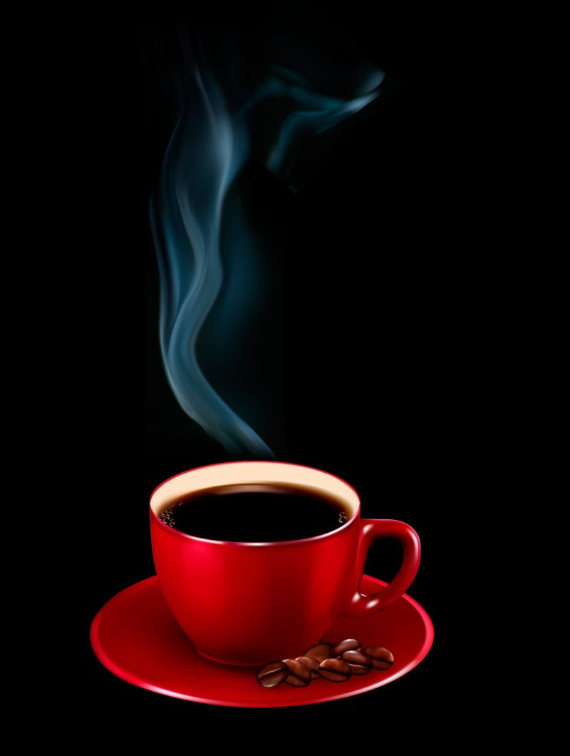 矢量的红色咖啡杯