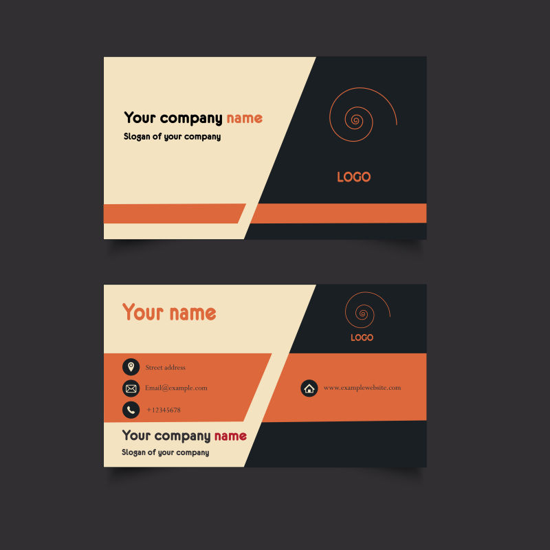 矢量拼色名片设计