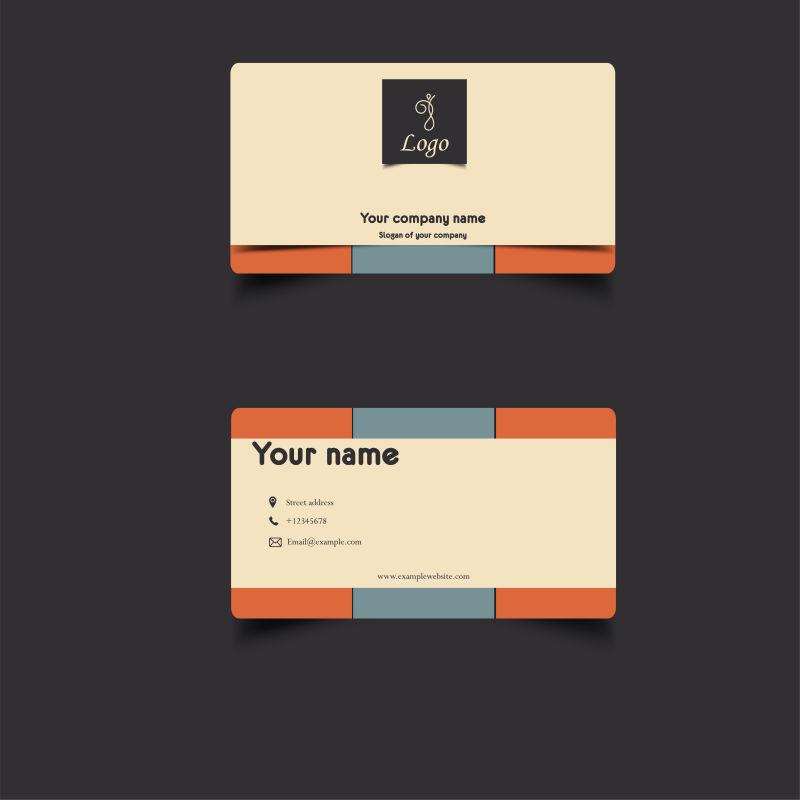 矢量简易拼贴名片设计