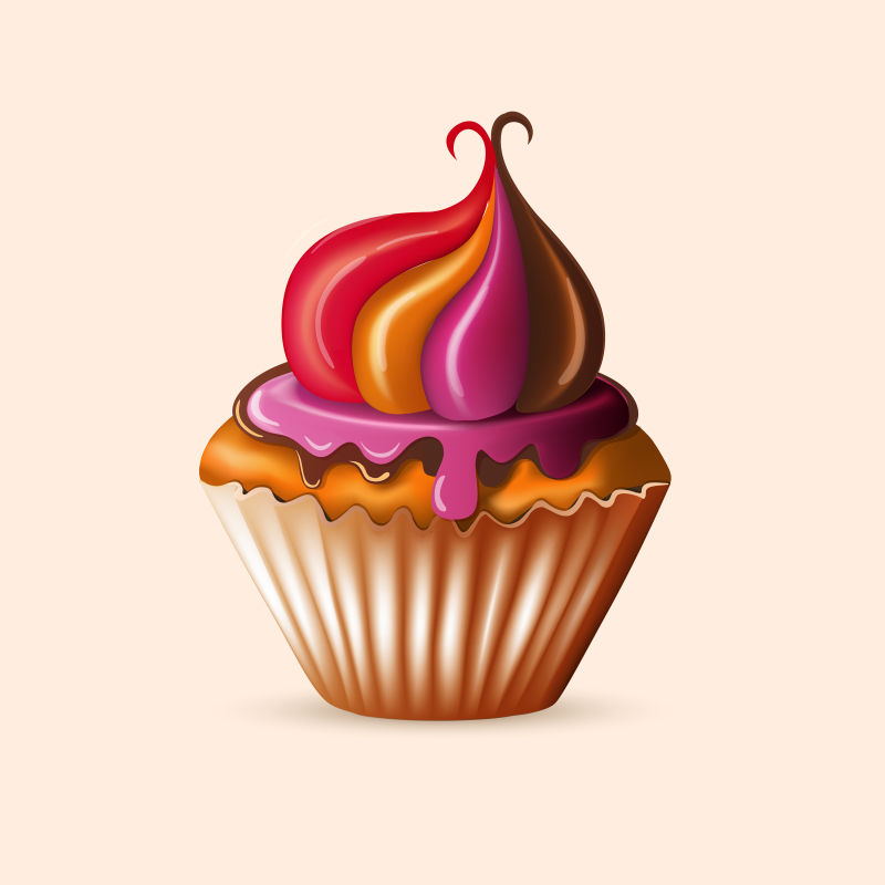 创意矢量彩色生日蛋糕设计