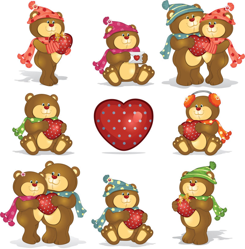 抽象矢量卡通熊的设计元素