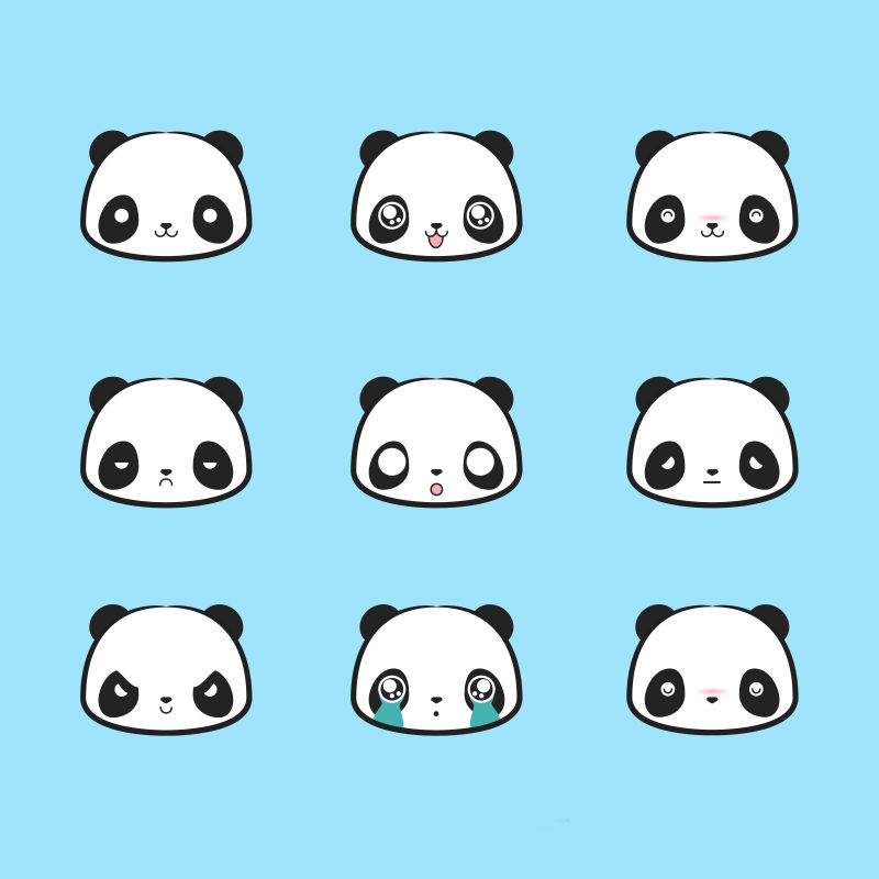 抽象矢量可爱的趴趴熊头像插图