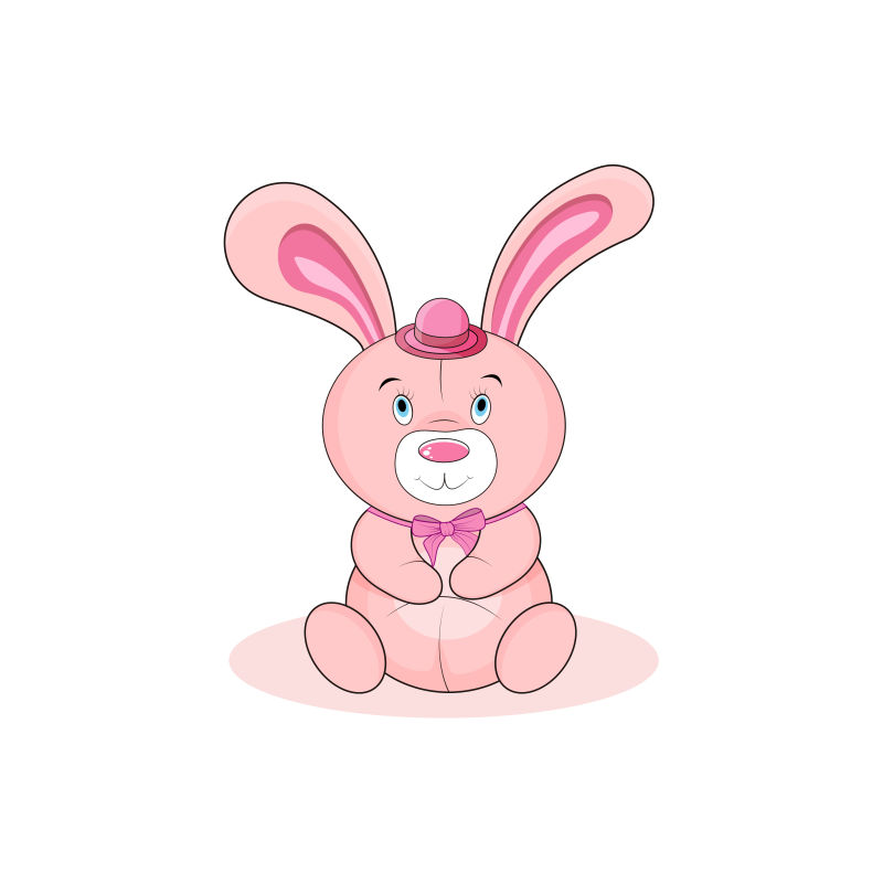 矢量粉色兔子