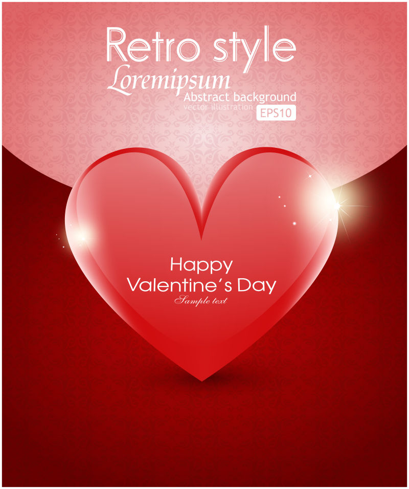 情人节爱心图案贺卡矢量设计
