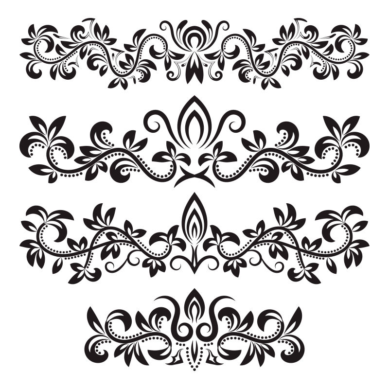 老式巴洛装饰花边矢量设计